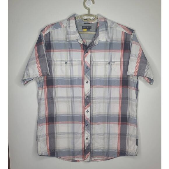 Eddie Bauer plaid short sleeve button down shirt - TXL / tall XL - Picture 1 of 6
